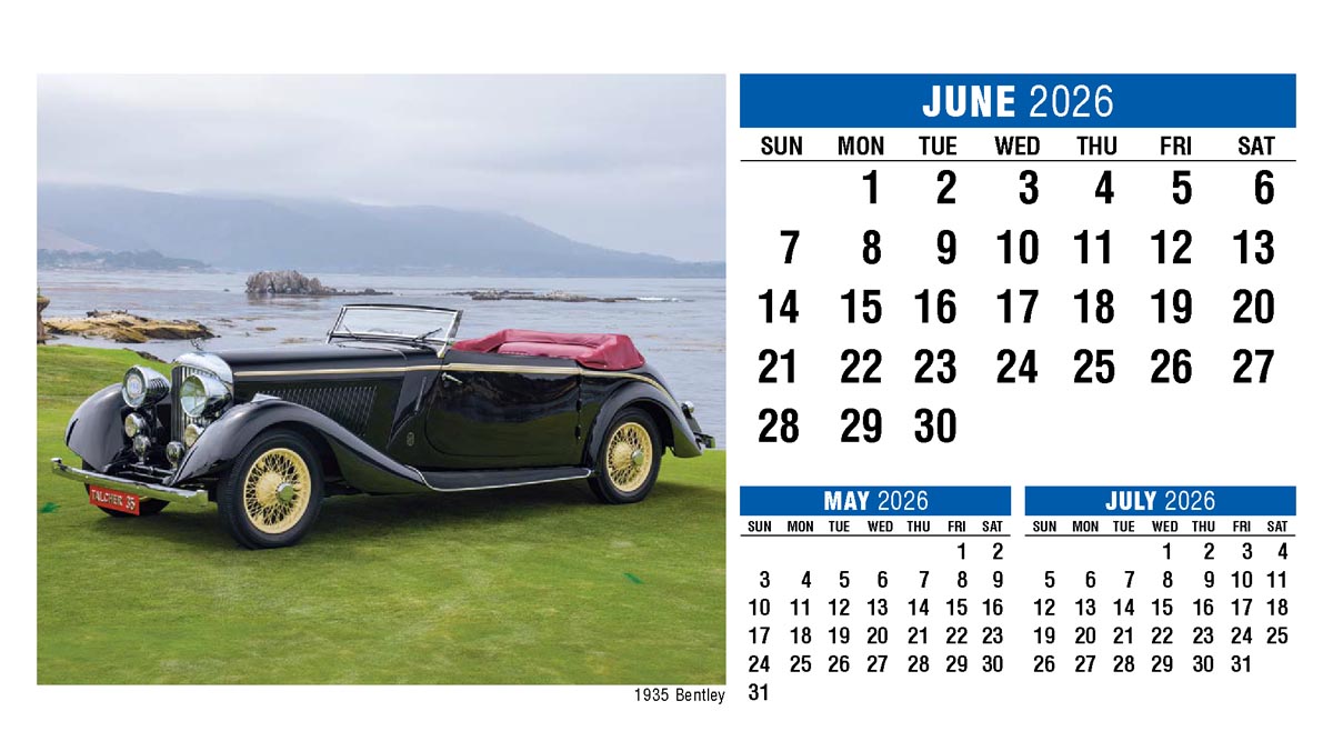 Galleria Classic Cars Promotional Desk Calendar- 2026